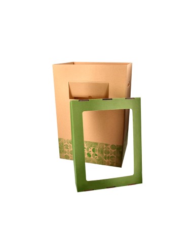 Contenedor papelera reciclaje liderpapel ecouse carton 100 reciclado y reciclable 70 litros 450x350x650 mm