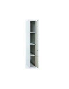 Taquilla metalica simonlocker 4 puertas con cerradura respiradero y etiquetero gris 1800x500x300 mm