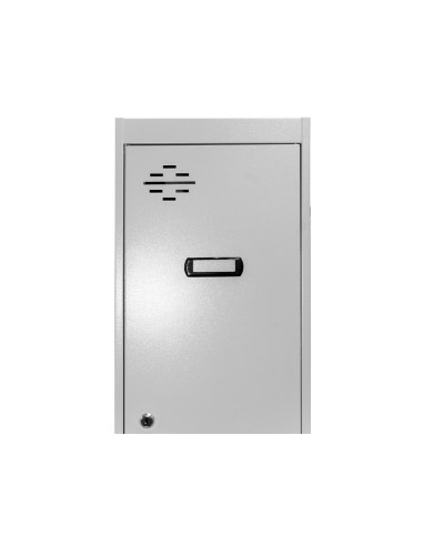 Taquilla metalica simonlocker 2 puertas con cerradura respiradero y etiquetero gris gris 1800x500x300 mm