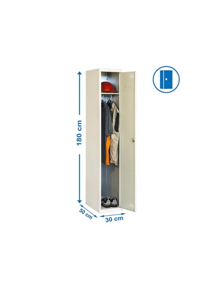 Taquilla metalica simonlocker 1 puerta con cerradura respiradero y etiquetero gris gris 1800x500x300 mm Taquilla metalica simonlocker 1 puerta con cerradura respiradero y etiquetero gris gris 1800x500x300 mm