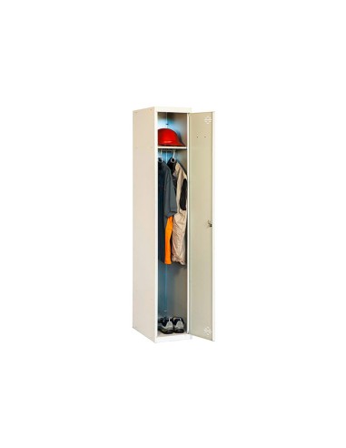 Taquilla metalica simonlocker 1 puerta con cerradura respiradero y etiquetero gris gris 1800x500x300 mm