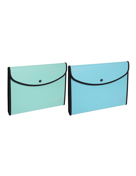 Carpeta exacompta aquarel clasificadora din a4 polipropileno 6 departamentos colores pastel surtidos