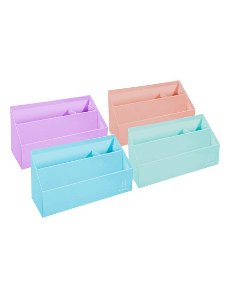 Organizador exacompta aquarel carton forrado 3 compartimentos colores pastel surtidos 250x100x140 mm Organizador exacompta aquarel carton forrado 3 compartimentos colores pastel surtidos 250x100x140 mm
