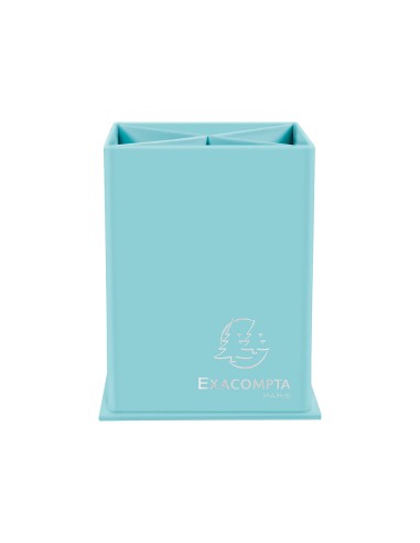 Cubilete portalapices exacompta aquarel colores pastel opacos carton con 4 compartimentos 85x110 mm