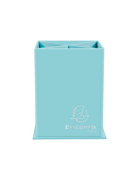 Cubilete portalapices exacompta aquarel colores pastel opacos carton con 4 compartimentos 85x110 mm