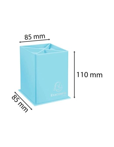 Cubilete portalapices exacompta aquarel colores pastel opacos carton con 4 compartimentos 85x110 mm