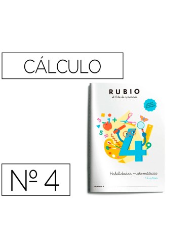 Cuaderno rubio habilidades matematicas 4 anos
