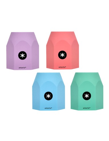 Cubilete portalapices antartik celeste coral lavanda y menta pastel silicona hexagonal 95x85x75 mm