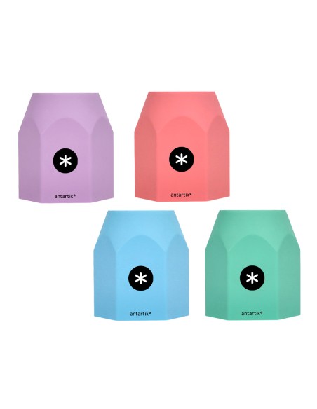 Cubilete portalapices antartik celeste coral lavanda y menta pastel silicona hexagonal 95x85x75 mm