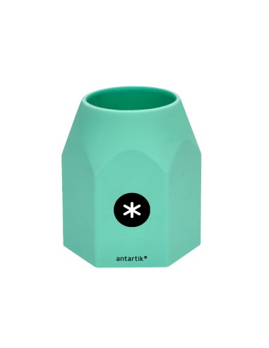 Cubilete portalapices antartik celeste coral lavanda y menta pastel silicona hexagonal 95x85x75 mm