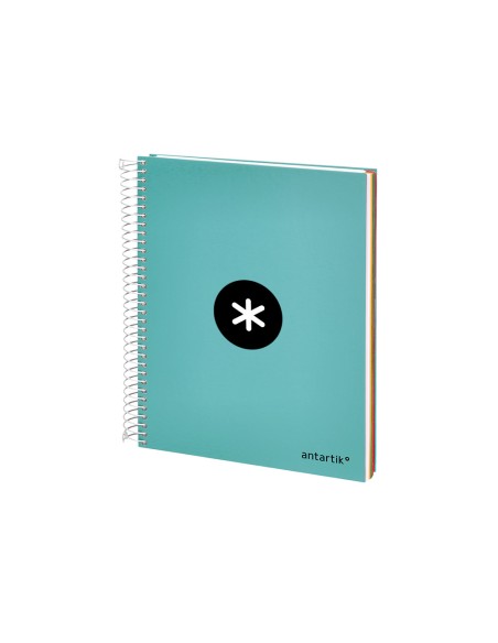 Cuaderno espiral a5 micro antartik tapa forrada120h 100 gr horizontal 5 banda6 taladros color menta