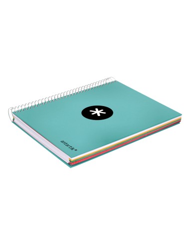Cuaderno espiral a5 micro antartik tapa forrada120h 100 gr horizontal 5 banda6 taladros color menta