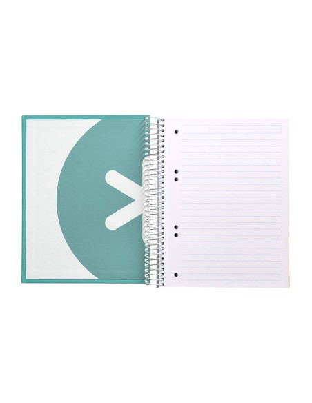 Cuaderno espiral a5 micro antartik tapa forrada120h 100 gr horizontal 5 banda6 taladros color menta
