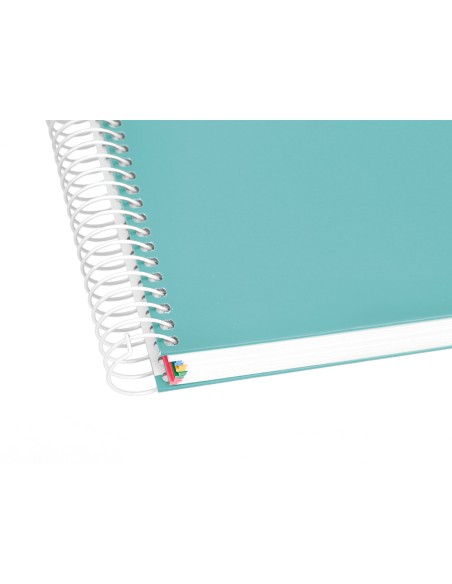Cuaderno espiral a5 micro antartik tapa forrada120h 100 gr horizontal 5 banda6 taladros color menta