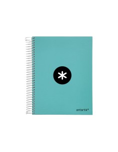 Cuaderno espiral a5 micro antartik tapa forrada120h 100 gr horizontal 5 banda6 taladros color menta