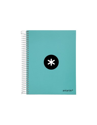 Cuaderno espiral a5 micro antartik tapa forrada120h 100 gr horizontal 5 banda6 taladros color menta