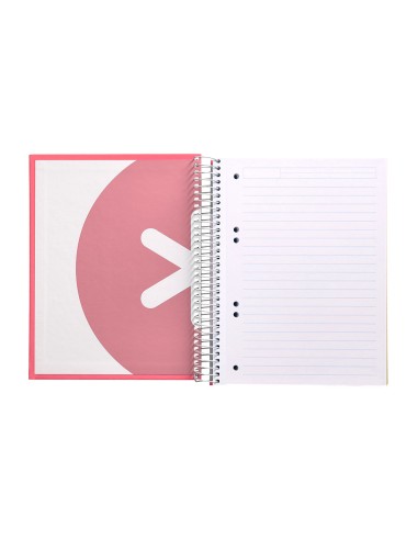 Cuaderno espiral a5 micro antartik tapa forrada120h 100 gr horizontal 5 banda6 taladros color coral
