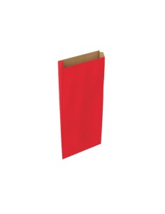 Sobre papel basika kraft rojo con fuelle s 150x300x60 mm paquete de 25 unidades