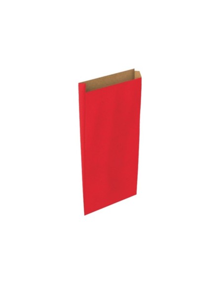 Sobre papel basika kraft rojo con fuelle s 150x300x60 mm paquete de 25 unidades