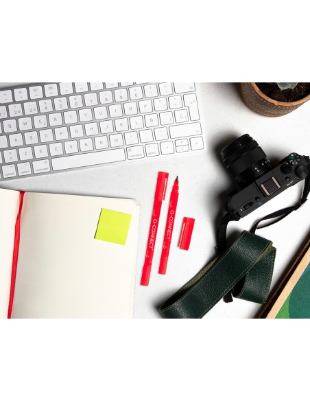 Rotulador q connect marcador permanente doble punta color rojo 04 mm y 1 mm