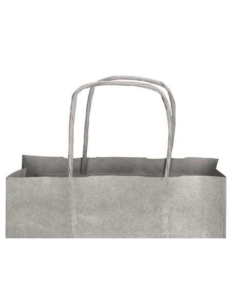 Bolsa papel q connect kraft plata l con asa retorcida 320x400x14 mm