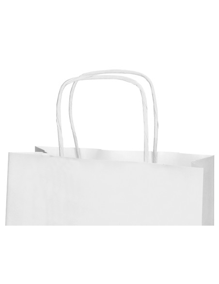 Bolsa papel q connect celulosa blanco m con asa retorcida 270x370x12 mm