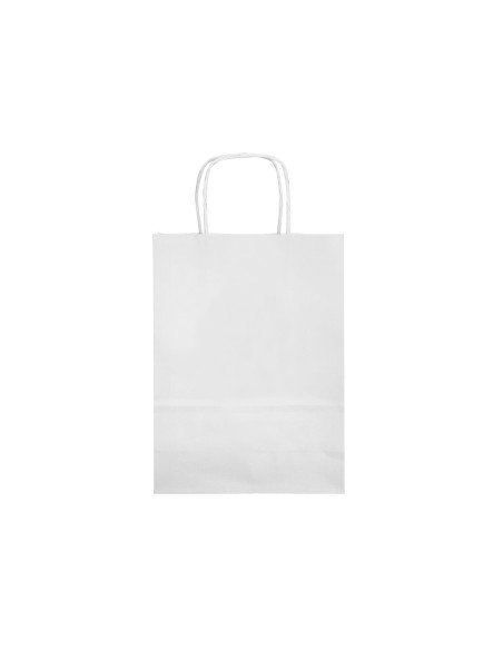 Bolsa papel q connect celulosa blanco s con asa retorcida 240x320x10 mm