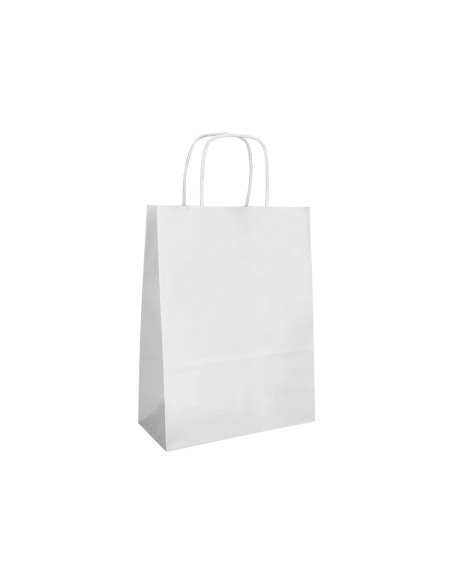Bolsa papel q connect celulosa blanco s con asa retorcida 240x320x10 mm
