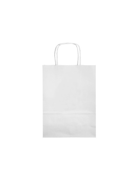 Bolsa papel q connect celulosa blanco xs con asa retorcida 180x240x80 mm