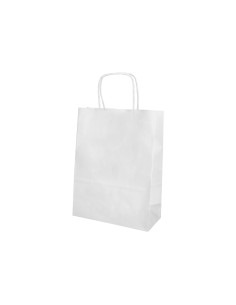 Bolsa papel q connect celulosa blanco xs con asa retorcida 180x240x80 mm