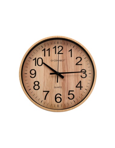 Reloj q connect de pared de plastico redondo 257 cm movimiento silencioso color madera natural