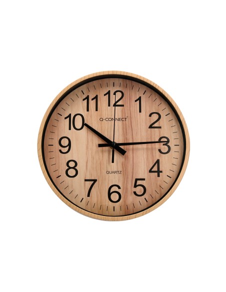 Reloj q connect de pared de plastico redondo 257 cm movimiento silencioso color madera natural