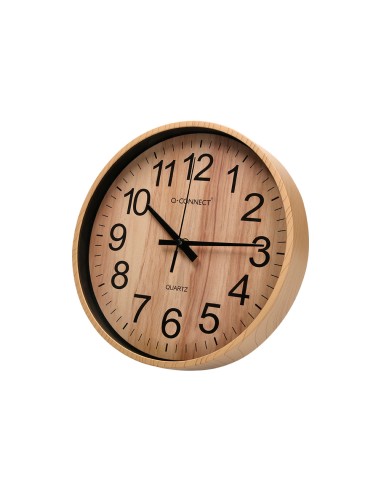 Reloj q connect de pared de plastico redondo 257 cm movimiento silencioso color madera natural