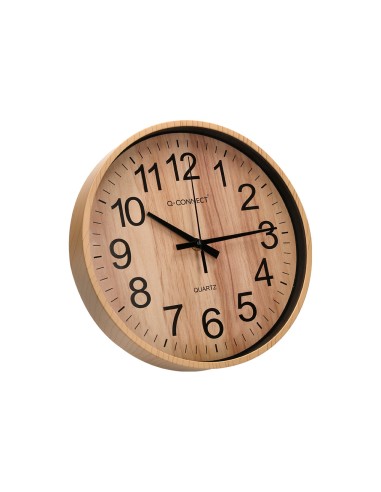 Reloj q connect de pared de plastico redondo 257 cm movimiento silencioso color madera natural