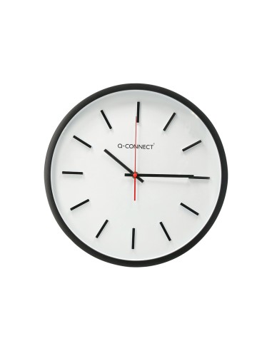 Reloj q connect de pared de plastico redondo 344 cm movimiento silencioso color negro