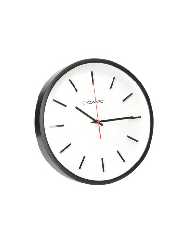 Reloj q connect de pared de plastico redondo 344 cm movimiento silencioso color negro
