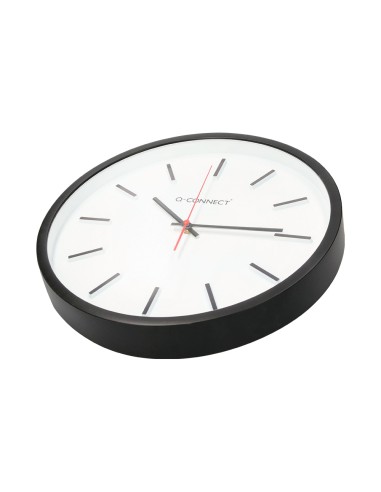 Reloj q connect de pared de plastico redondo 344 cm movimiento silencioso color negro