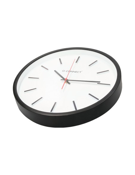 Reloj q connect de pared de plastico redondo 344 cm movimiento silencioso color negro