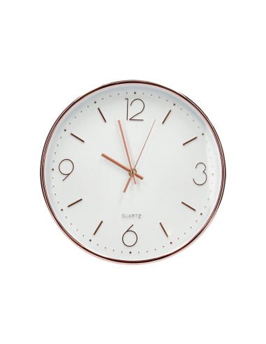 Reloj q connect de pared metalico redondo 305 cm movimiento silencioso color rosa dorado