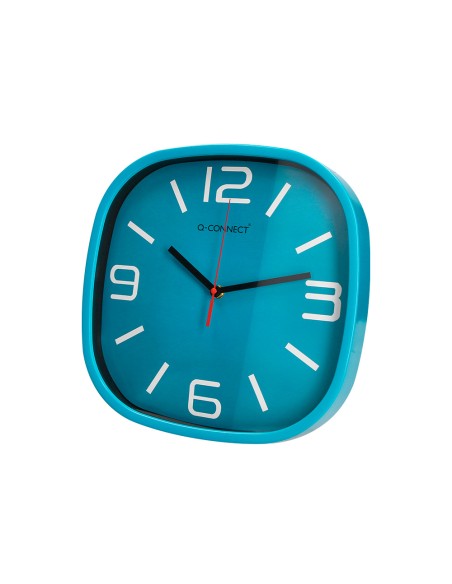 Reloj q connect de pared de plastico redondo 30 cm movimiento silencioso color azul