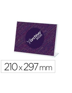 Expositor sobremesa archivo 2000 con forma l poliestireno transparente din a4 horizontal doble cara