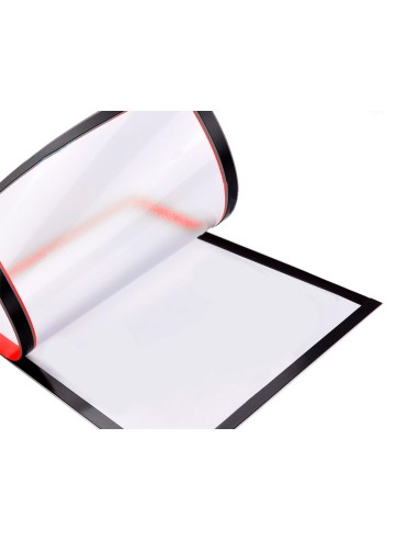 Marco porta anuncios liderpapel magnetico din a4 dorso adhesivo removible color rojo