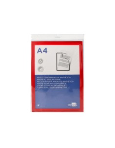 Marco porta anuncios liderpapel magnetico din a4 dorso adhesivo removible color rojo