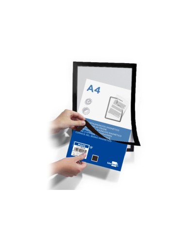 Marco porta anuncios liderpapel magnetico din a4 dorso adhesivo removible color negro