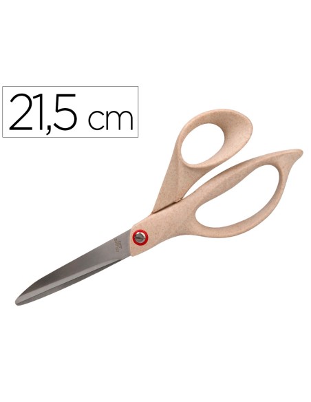 Tijera oficina liderpapel acero inoxidable mango eco material 8 215 cm en blister