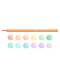 Lapices de colores carioca bi color pastel triangular mina 33 mm blister de 12 unidades colores surtidos