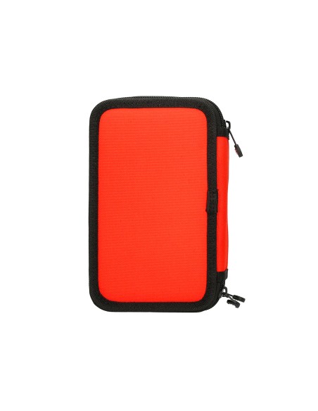 Plumier escolar antartik triple cremallera color rojo 36 piezas