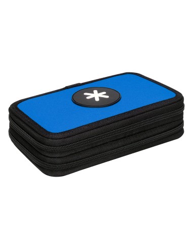 Plumier escolar antartik doble cremalllera color azul 28 piezas