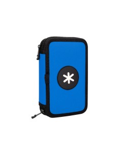 Plumier escolar antartik doble cremalllera color azul 28 piezas