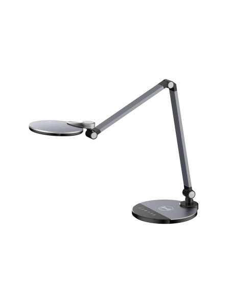 Lampara de oficina q connect sobremesa profesional aluminio 9w 120 led cargador movil color negro Lampara de oficina q connect sobremesa profesional aluminio 9w 120 led cargador movil color negro